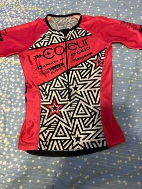 Coeur dark pink and black Geometric Star Cycling Jersey